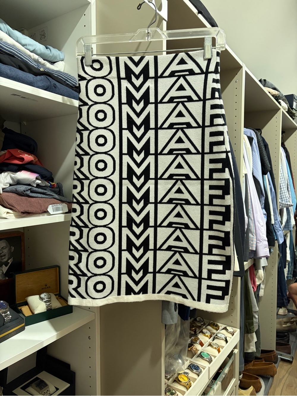 Fendi Black and White Logo Knit Pencil Skirt - Picture 2 of 5